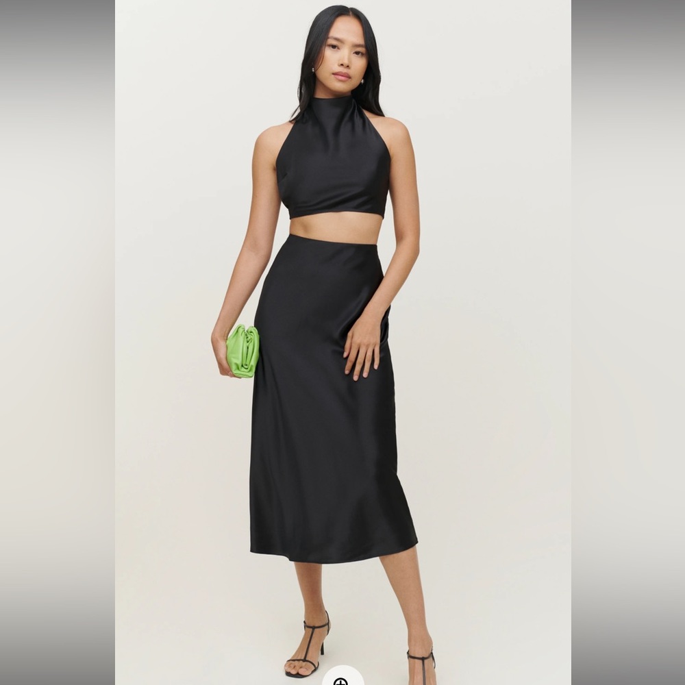 Reformation black 100% silk brand new with tags two pc